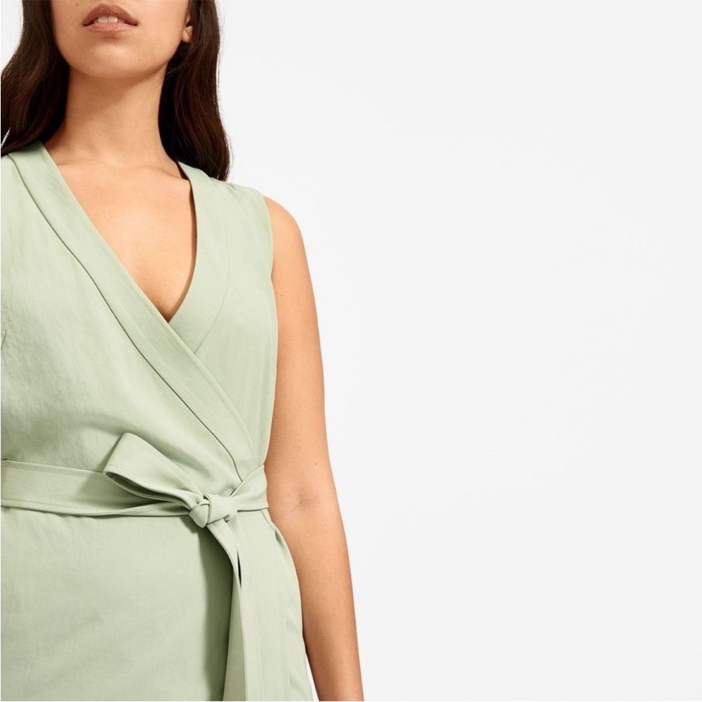 ✨EVERLANE THE JAPANESE GOWEAVE TANK WRAP DRESS MINT GREEN 8 - Picture 3 of 7